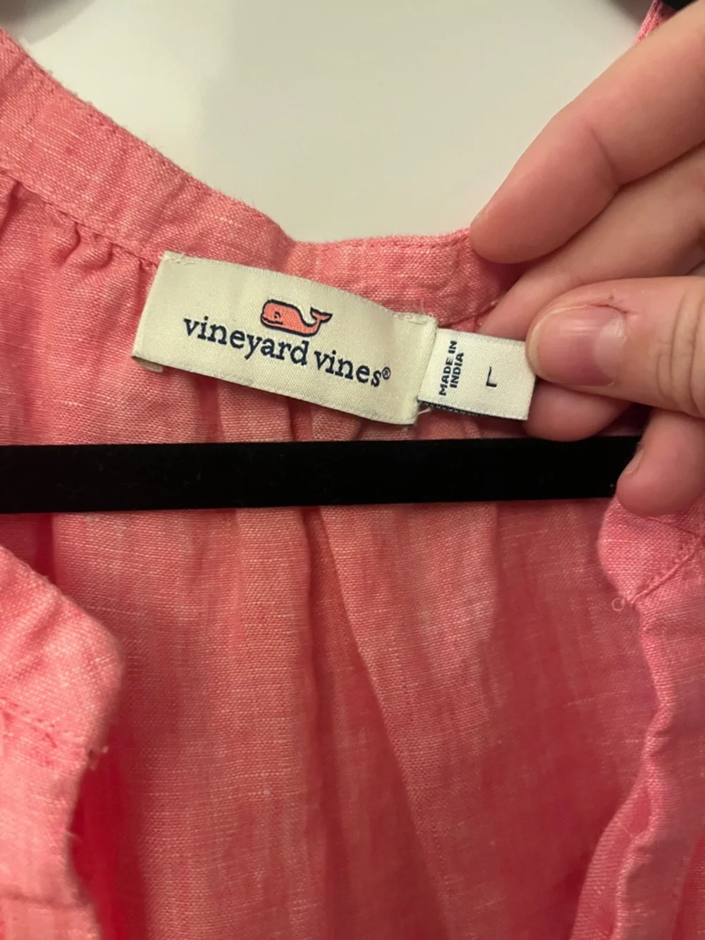 Vineyard Vines Pink Sleeveless V-Neck Linen Camisole - Picture 2 of 4